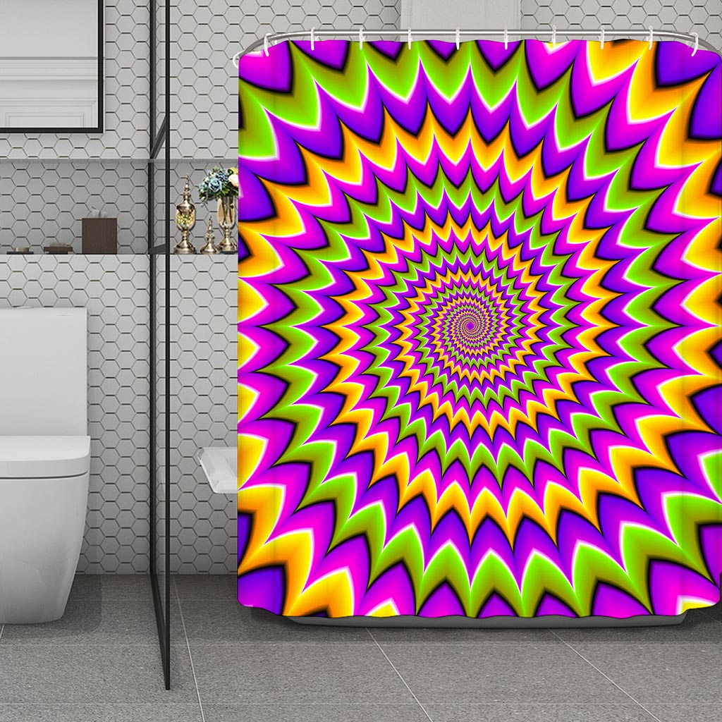 Twisted Colors Moving Optical Illusion Polyester Shower Curtain