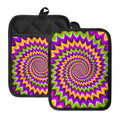 Twisted Colors Moving Optical Illusion Pot Holders With Pocket