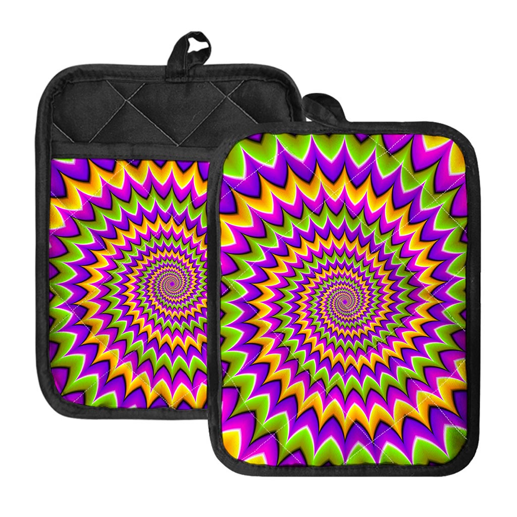 Twisted Colors Moving Optical Illusion Pot Holders With Pocket