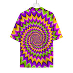 Twisted Colors Moving Optical Illusion Rayon Hawaiian Shirt