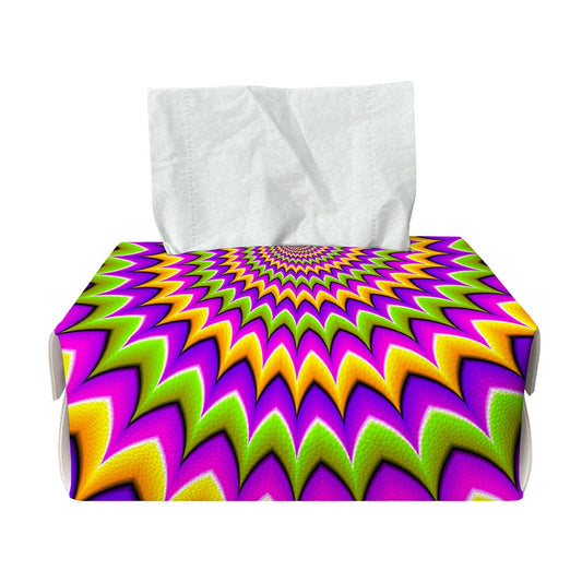 Twisted Colors Moving Optical Illusion Rectangle Tissue Box Cover