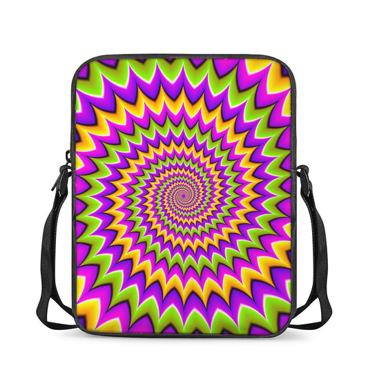 Twisted Colors Moving Optical Illusion Rectangular Crossbody Bag