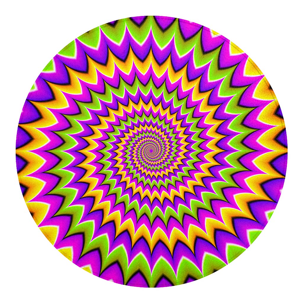 Twisted Colors Moving Optical Illusion Round Blanket