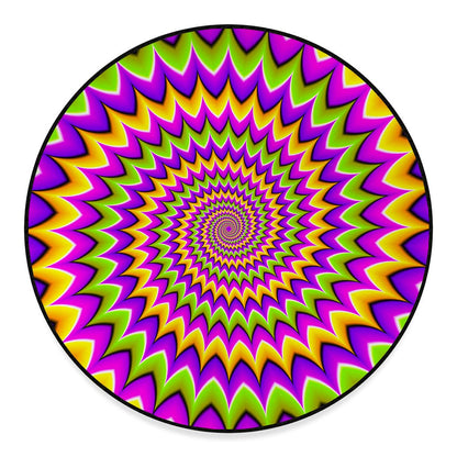 Twisted Colors Moving Optical Illusion Round Floor Mat
