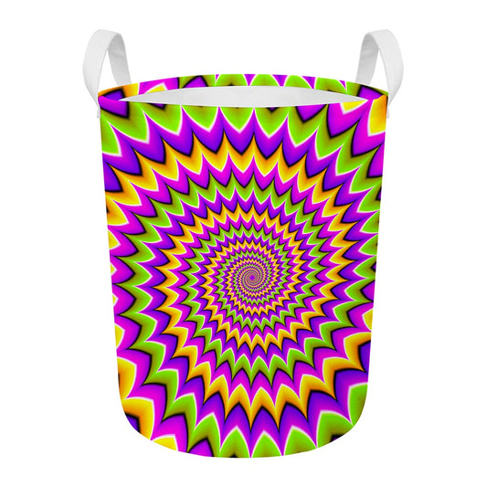 Twisted Colors Moving Optical Illusion Round Laundry Basket