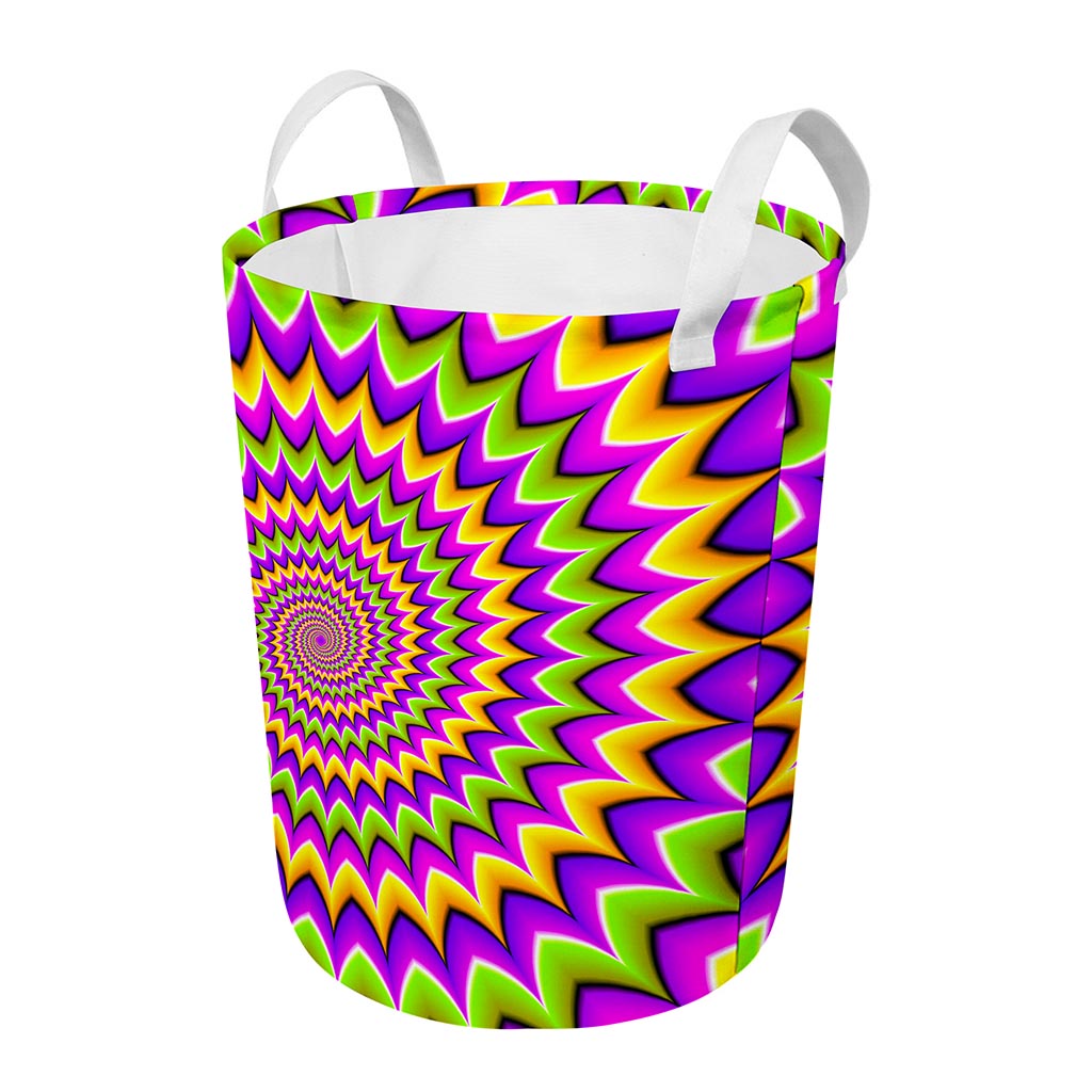 Twisted Colors Moving Optical Illusion Round Laundry Basket