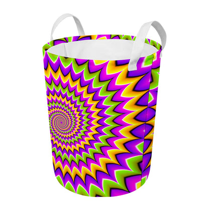 Twisted Colors Moving Optical Illusion Round Laundry Basket