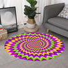 Twisted Colors Moving Optical Illusion Round Rug