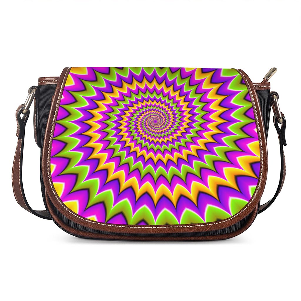 Twisted Colors Moving Optical Illusion Saddle Bag