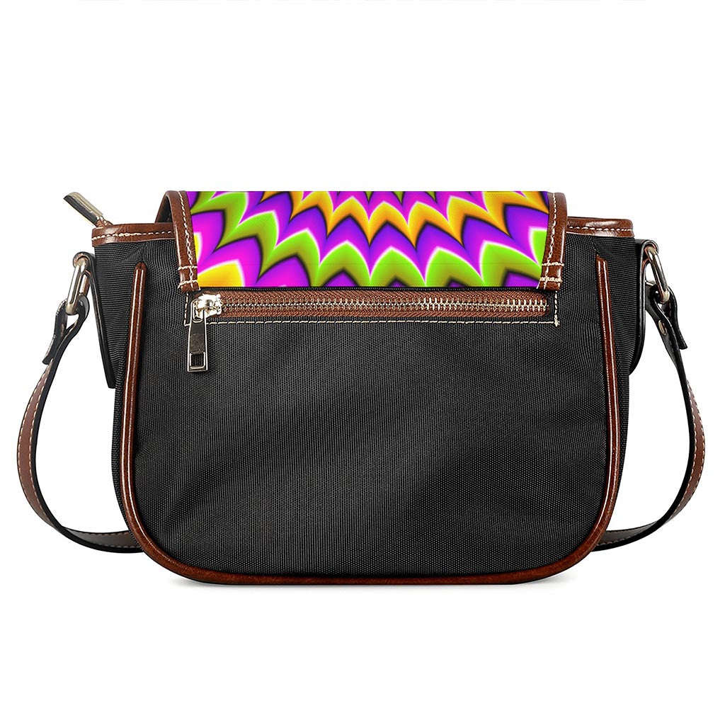 Twisted Colors Moving Optical Illusion Saddle Bag