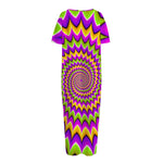 Twisted Colors Moving Optical Illusion Short Sleeve Long Nightdress