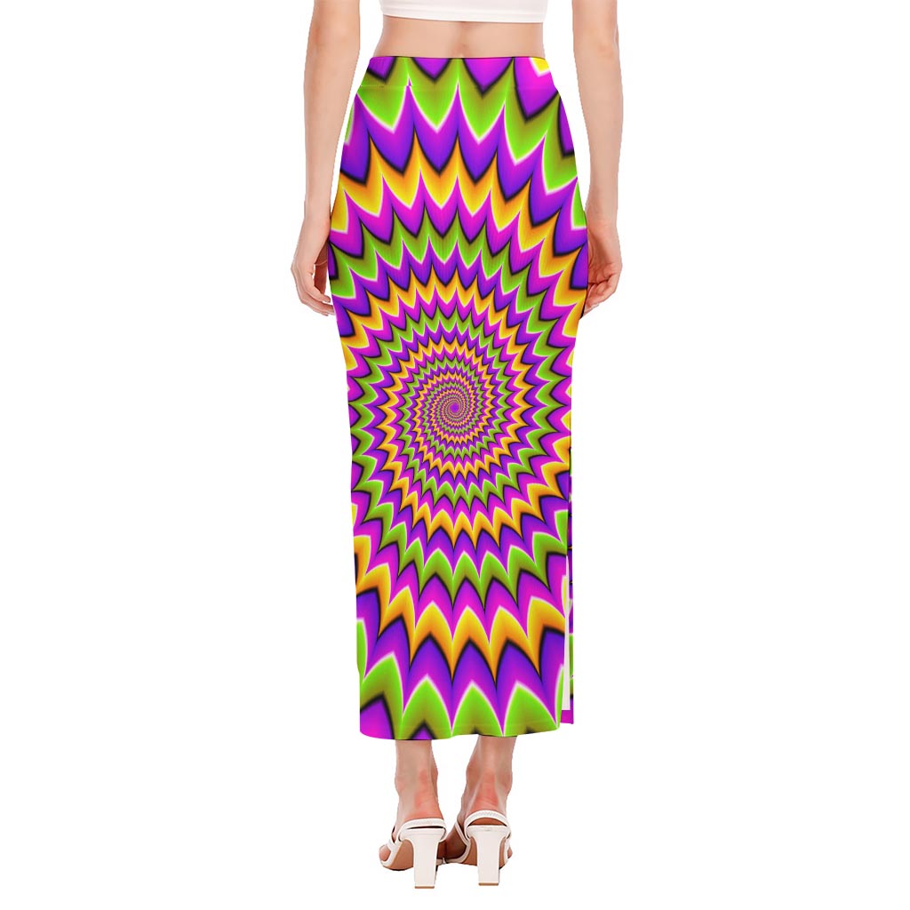 Twisted Colors Moving Optical Illusion Side Slit Maxi Skirt
