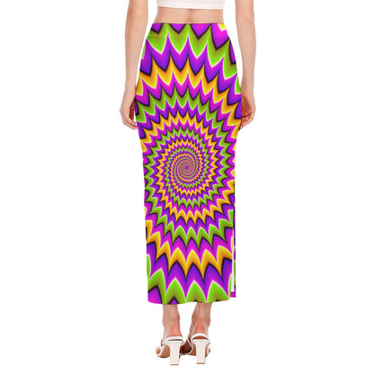 Twisted Colors Moving Optical Illusion Side Slit Maxi Skirt