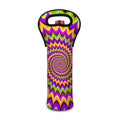 Twisted Colors Moving Optical Illusion Single Neoprene Wine Tote