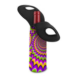 Twisted Colors Moving Optical Illusion Single Neoprene Wine Tote