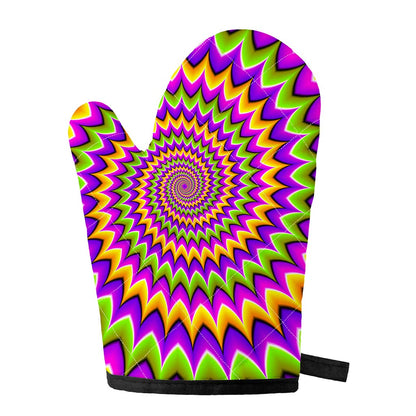 Twisted Colors Moving Optical Illusion Single Oven Mitt