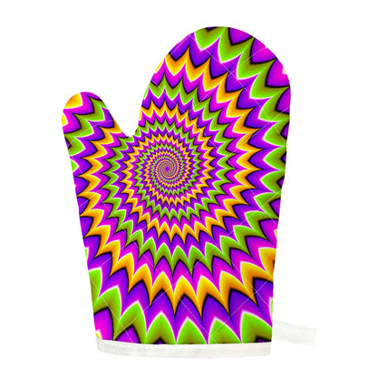 Twisted Colors Moving Optical Illusion Single Oven Mitt