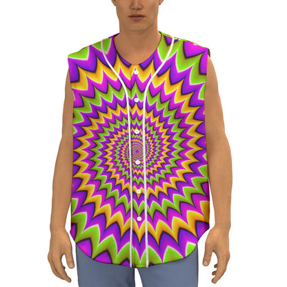 Twisted Colors Moving Optical Illusion Sleeveless Baseball Jersey