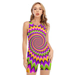 Twisted Colors Moving Optical Illusion Sleeveless One Piece Swimsuit
