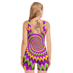 Twisted Colors Moving Optical Illusion Sleeveless One Piece Swimsuit