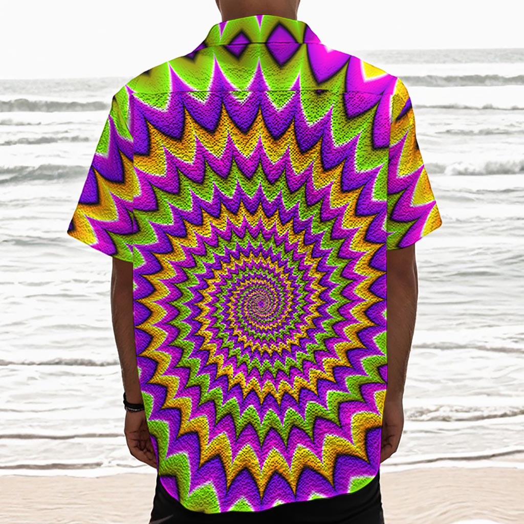 Twisted Colors Moving Optical Illusion Textured Short Sleeve Shirt