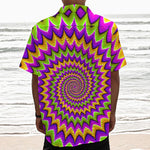 Twisted Colors Moving Optical Illusion Textured Short Sleeve Shirt