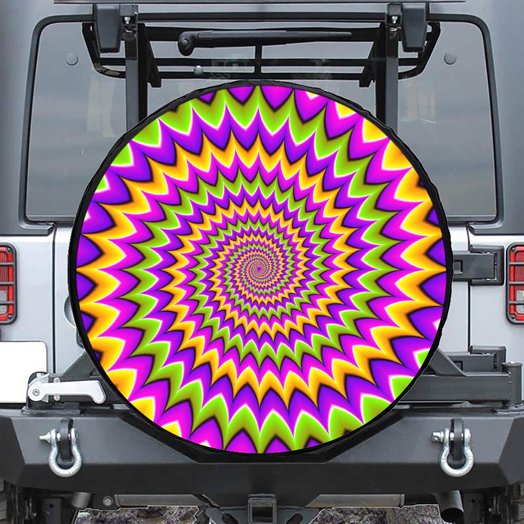 Twisted Colors Moving Optical Illusion Tire Cover