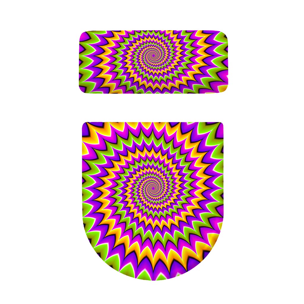 Twisted Colors Moving Optical Illusion Toilet Lid And Tank Cover Set