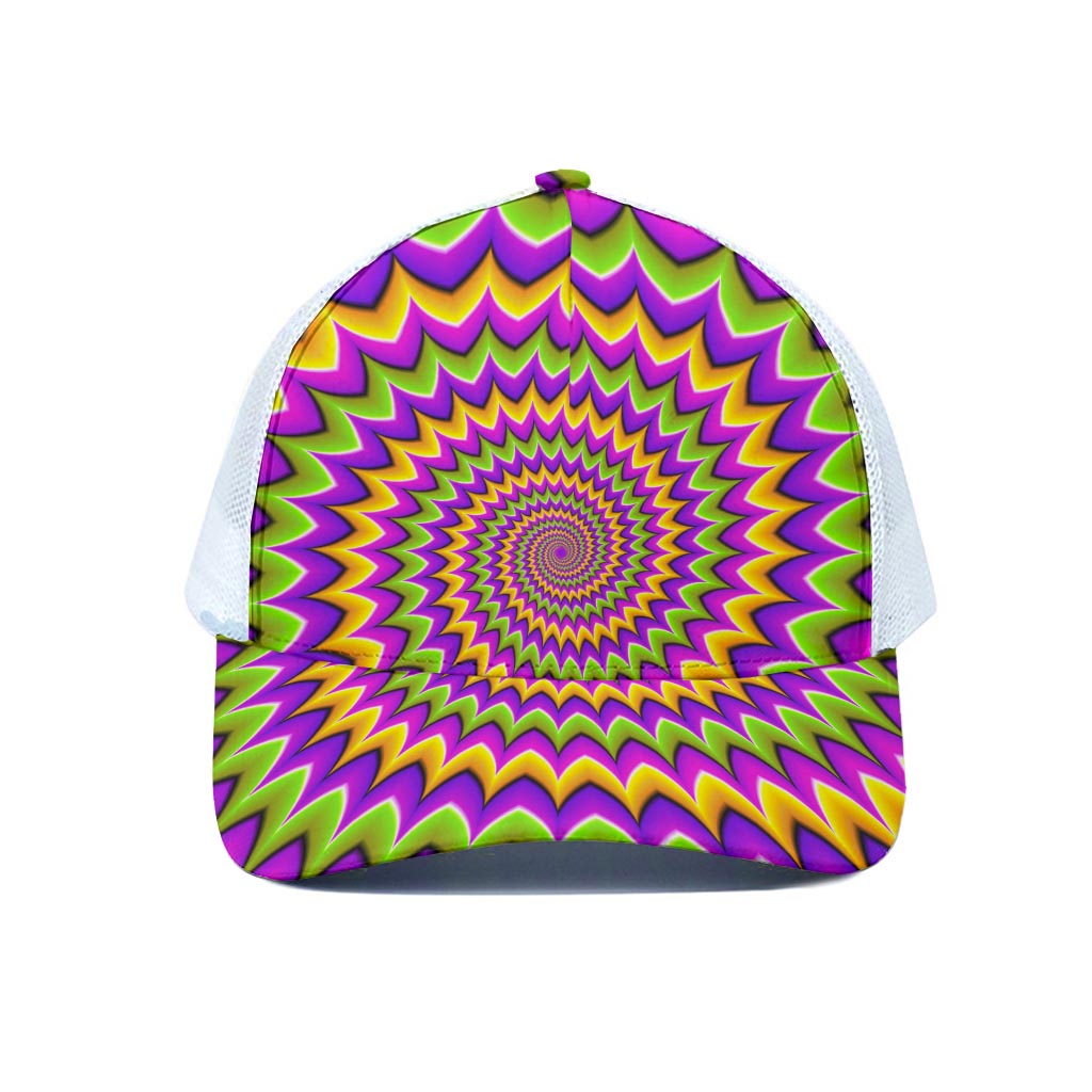 Twisted Colors Moving Optical Illusion White Mesh Trucker Cap