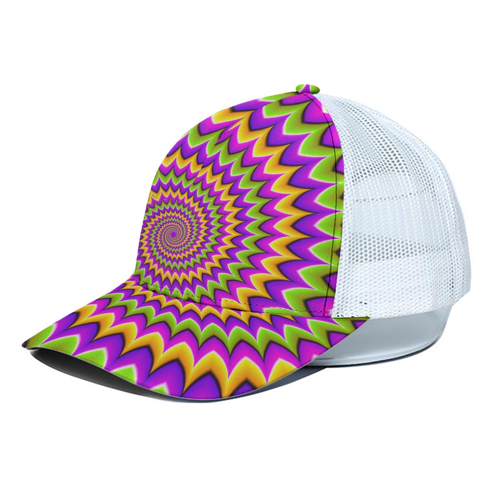 Twisted Colors Moving Optical Illusion White Mesh Trucker Cap