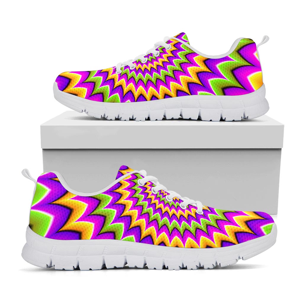 Twisted Colors Moving Optical Illusion White Running Shoes