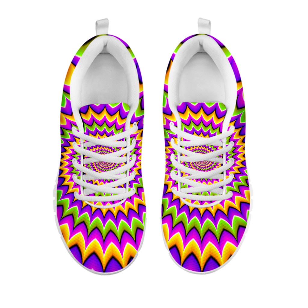 Twisted Colors Moving Optical Illusion White Running Shoes