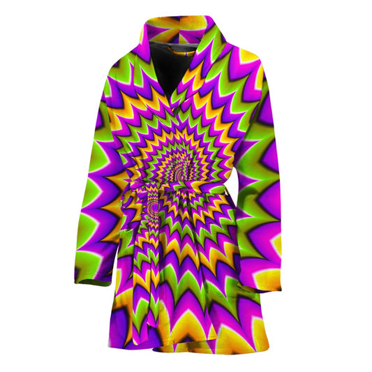 Twisted Colors Moving Optical Illusion Women's Bathrobe