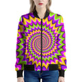 Twisted Colors Moving Optical Illusion Women's Bomber Jacket