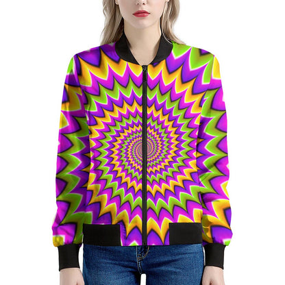 Twisted Colors Moving Optical Illusion Women's Bomber Jacket