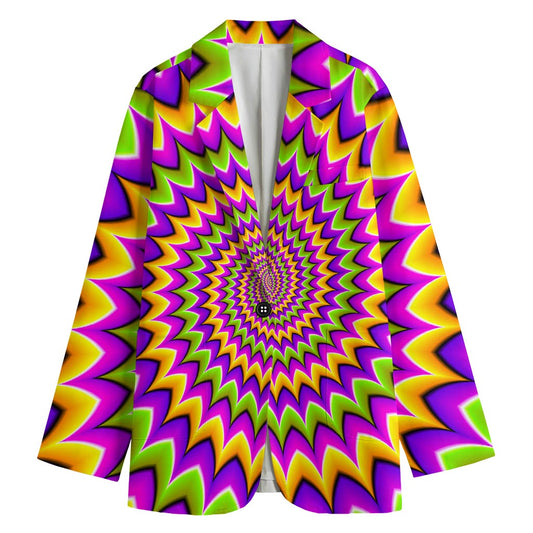 Twisted Colors Moving Optical Illusion Women's Cotton Blazer