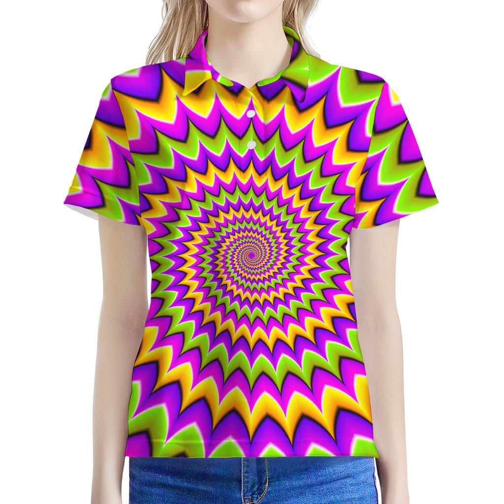 Twisted Colors Moving Optical Illusion Women's Polo Shirt