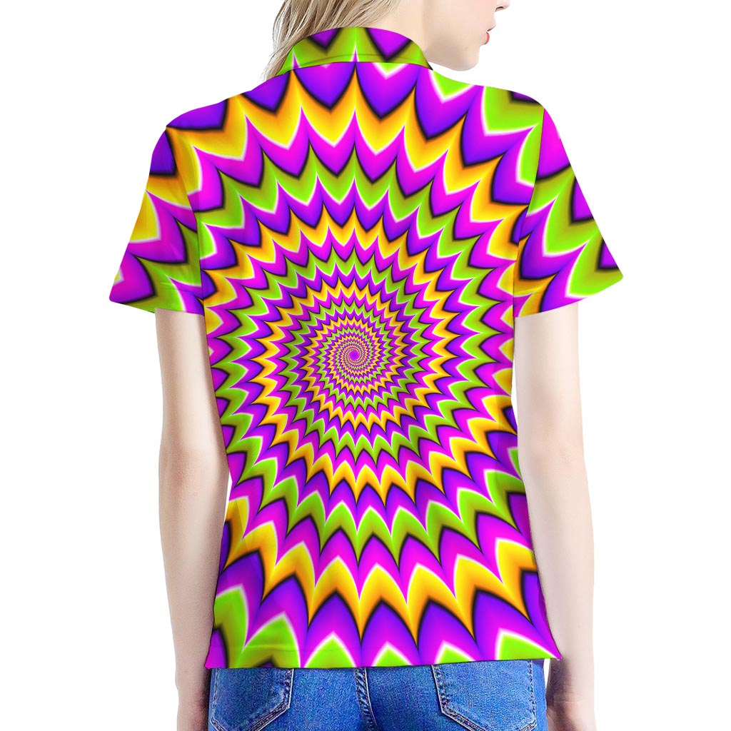 Twisted Colors Moving Optical Illusion Women's Polo Shirt