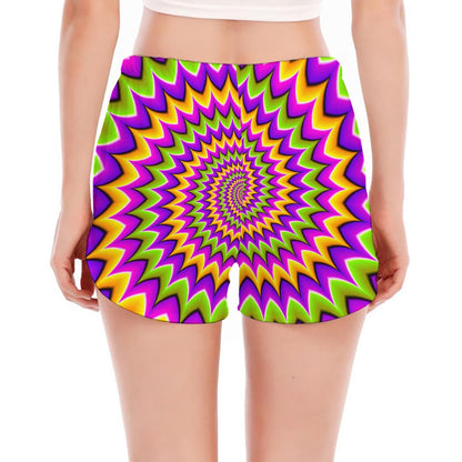 Twisted Colors Moving Optical Illusion Women's Split Running Shorts