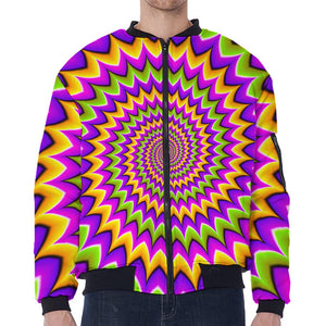 Twisted Colors Moving Optical Illusion Zip Sleeve Bomber Jacket