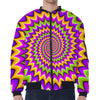 Twisted Colors Moving Optical Illusion Zip Sleeve Bomber Jacket