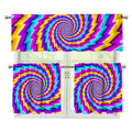 Twisted Spiral Moving Optical Illusion 3 Piece Kitchen Curtains