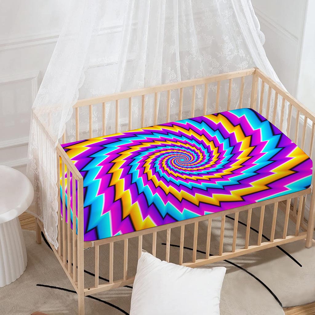 Twisted Spiral Moving Optical Illusion Baby Crib Sheet