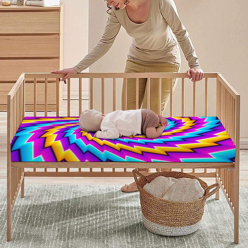Twisted Spiral Moving Optical Illusion Baby Crib Sheet