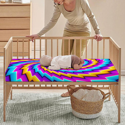 Twisted Spiral Moving Optical Illusion Baby Crib Sheet
