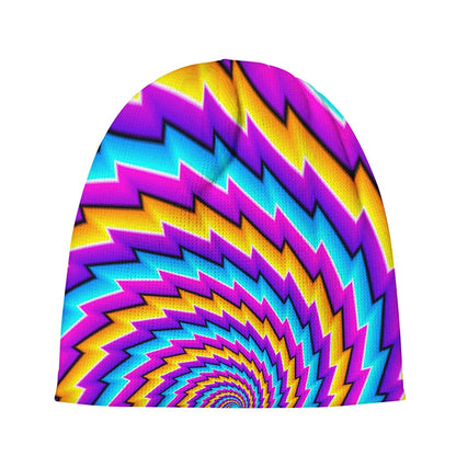 Twisted Spiral Moving Optical Illusion Beanie