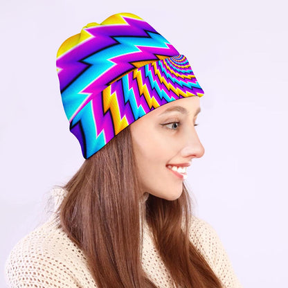 Twisted Spiral Moving Optical Illusion Beanie