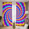 Twisted Spiral Moving Optical Illusion Blackout Pencil Pleat Curtains