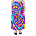 Twisted Spiral Moving Optical Illusion Chiffon Maxi Skirt