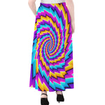 Twisted Spiral Moving Optical Illusion Chiffon Maxi Skirt